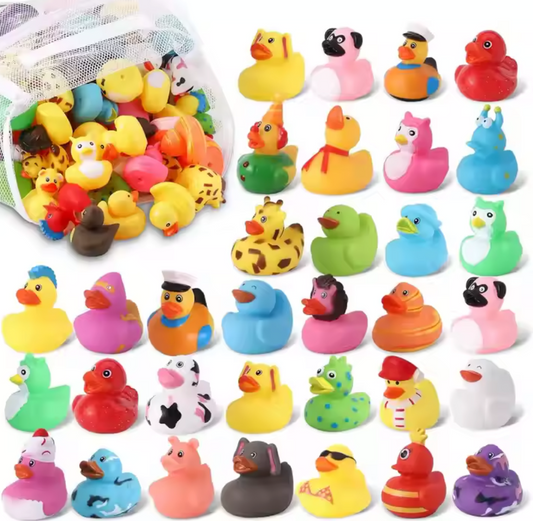 Bulk Random Rubber Ducks 50 pieces.  /Size: 6.5X6.5X6.5 cm