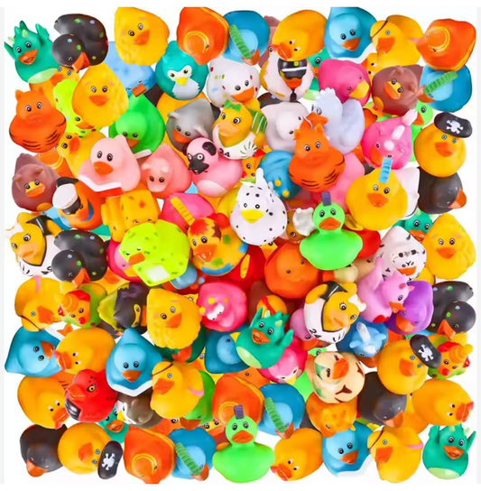 Bulk Random Rubber Ducks. 25 pieces.   /Size: 6.5X6.5X6.5 cm